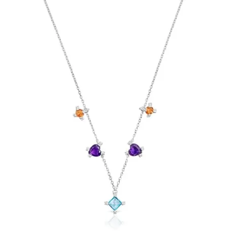Cheap Collier ras du cou en et pierres précieuses Color Pills Colliers En Argent