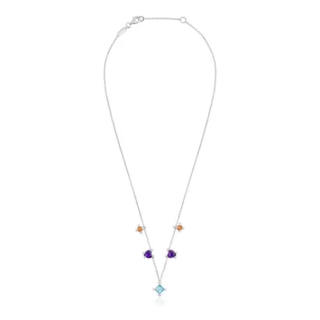 Cheap Collier ras du cou en et pierres précieuses Color Pills Colliers En Argent