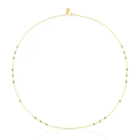 Best Collier ras du cou en or avec 8 groupes de billes intercalées, 45 cm Chain Colliers En Or | Ras De Cou