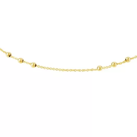 Best Collier ras du cou en or avec 8 groupes de billes intercalées, 45 cm Chain Colliers En Or | Ras De Cou