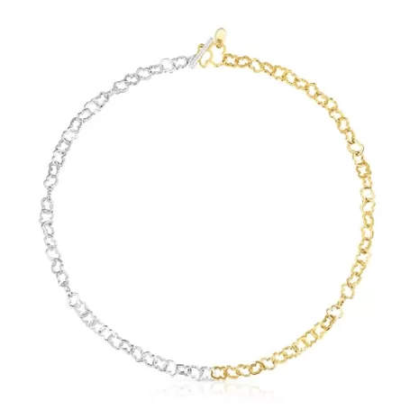 Best Sale Collier ras du cou motif ourson Carrusel bicolore Colliers En Argent | Ras De Cou