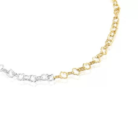 Best Sale Collier ras du cou motif ourson Carrusel bicolore Colliers En Argent | Ras De Cou