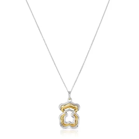 Outlet Collier triple ourson de deux couleurs Bickie Pendentifs En Argent | Colliers Courts