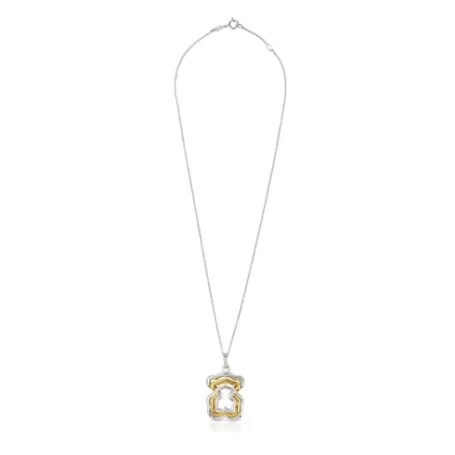 Outlet Collier triple ourson de deux couleurs Bickie Pendentifs En Argent | Colliers Courts