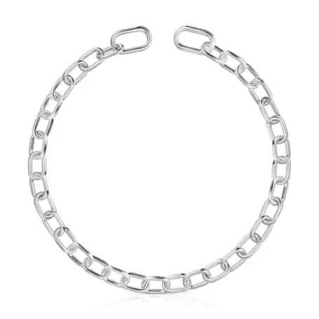 Clearance Collier XXL en argent court Hold Oval Colliers En Argent | Colliers Courts