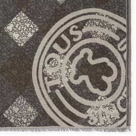 Cheap Foulard Kaos Mini Stamp en jacquard marron Écharpes Et Foulards