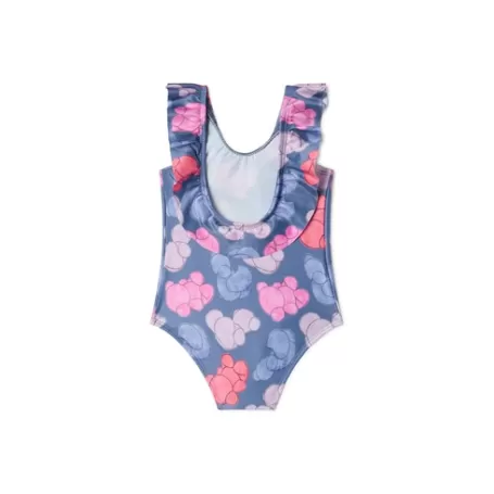 Outlet Girls one-piece swimsuit in Aqua navy blue Bébé