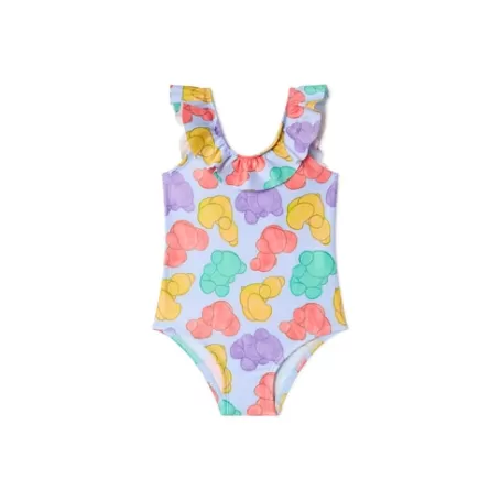 Cheap Girls one-piece swimsuit in Aqua sky blue Bébé