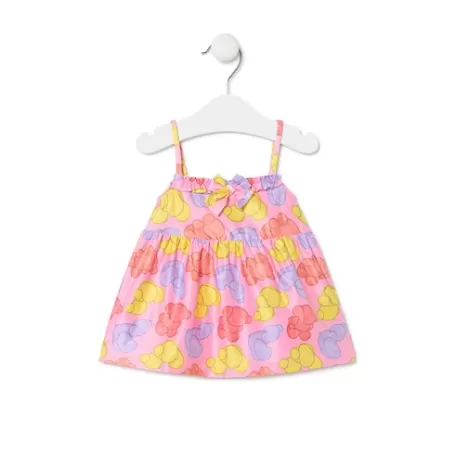 Outlet Girls sleeveless dress in Aqua pink Bébé