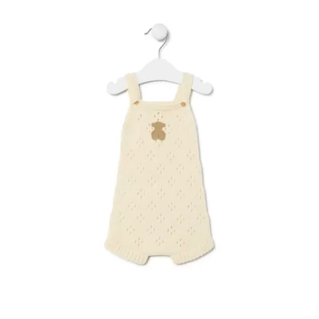 Fashion Knitted baby romper in Tricot ecru Bébé