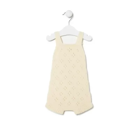 Fashion Knitted baby romper in Tricot ecru Bébé