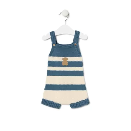 Shop Knitted baby romper in Tricot stripy blue Bébé