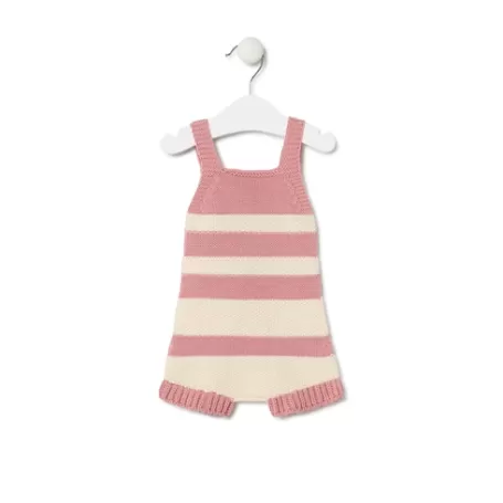 Cheap Knitted baby romper in Tricot stripy pink Bébé