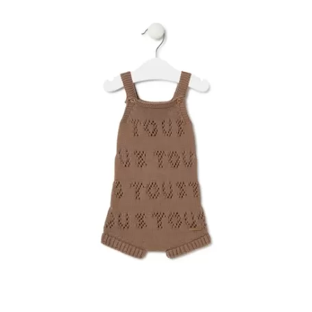 Online Knitted baby romper in Tricot logo beige Bébé