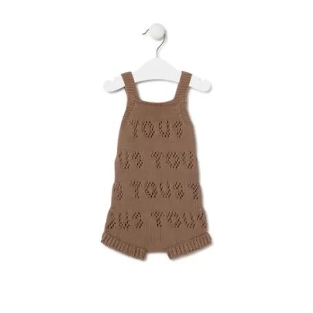 Online Knitted baby romper in Tricot logo beige Bébé