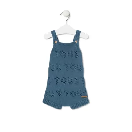 Cheap Knitted baby romper in Tricot logo blue Bébé