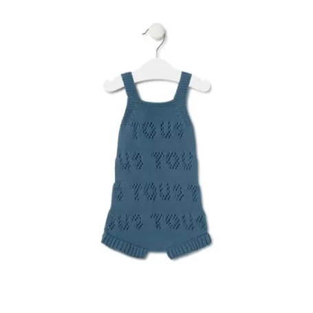 Cheap Knitted baby romper in Tricot logo blue Bébé