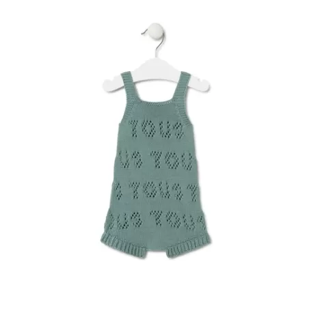 Shop Knitted baby romper in Tricot logo green Bébé