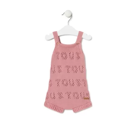 Shop Knitted baby romper in Tricot logo pink Bébé