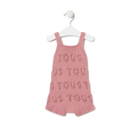 Shop Knitted baby romper in Tricot logo pink Bébé