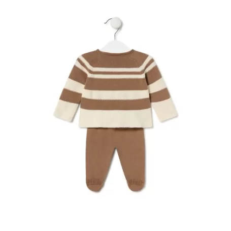 Best Knitted baby set in Tricot stripy beige Bébé