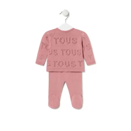 Best Knitted baby set in Tricot logo pink Bébé