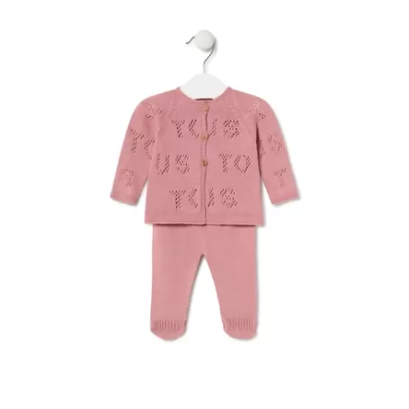 Best Knitted baby set in Tricot logo pink Bébé