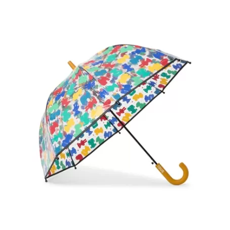 Clearance Medium-sized transparent umbrella with multicoloured bears Accessoires