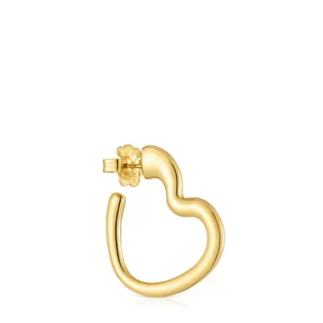 Best Mono boucle d’oreille anneau cœur en argent plaqué or 18 ct My Other Half Boucles D'oreilles En Argent | Créoles