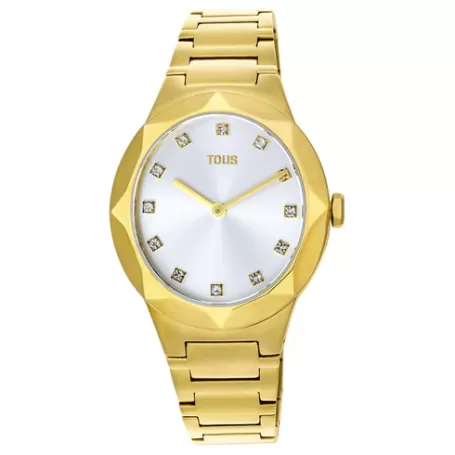 Best Sale Montre analogique avec bracelet en acier IPG doré Karat Oval Pour Elle | Analogique