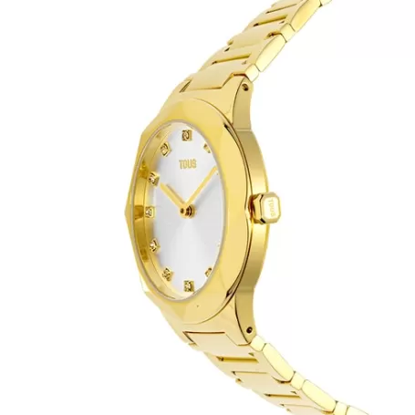 Best Sale Montre analogique avec bracelet en acier IPG doré Karat Oval Pour Elle | Analogique