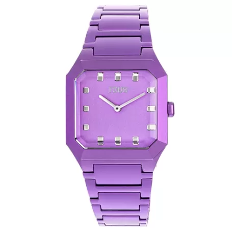 Online Montre analogique avec bracelet en aluminium lilas Karat Squared Pour Elle | Analogique