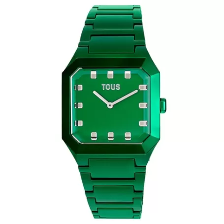 Flash Sale Montre analogique avec bracelet en aluminium vert Karat Squared Pour Elle | Pour Lui