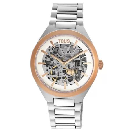 Cheap Montre analogique en acier IPRG rose et bracelet en acier Karat Round Pour Elle | Pour Lui