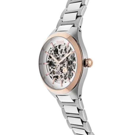 Cheap Montre analogique en acier IPRG rose et bracelet en acier Karat Round Pour Elle | Pour Lui