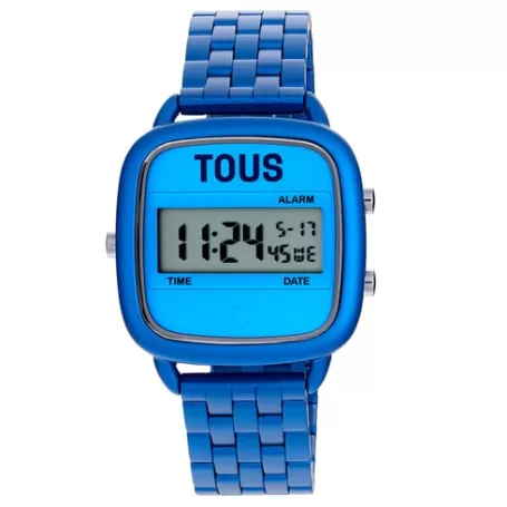 Cheap Montre numérique avec bracelet en acier bleu D-Logo Pour Elle | Pour Lui