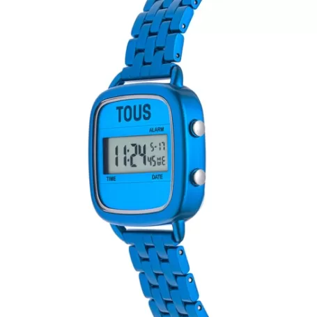 Cheap Montre numérique avec bracelet en acier bleu D-Logo Pour Elle | Pour Lui