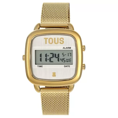 Best Montre numérique avec bracelet en acier IPG doré D-Logo New Pour Elle