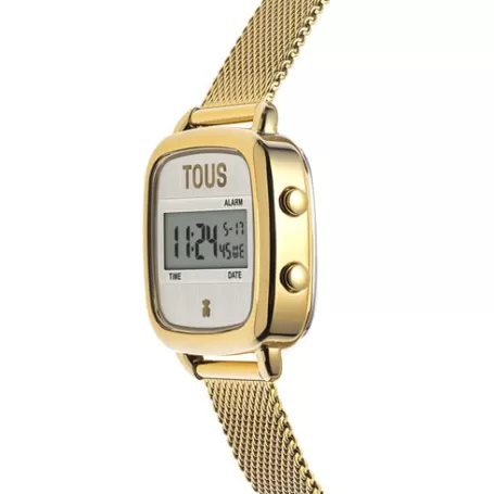 Best Montre numérique avec bracelet en acier IPG doré D-Logo New Pour Elle