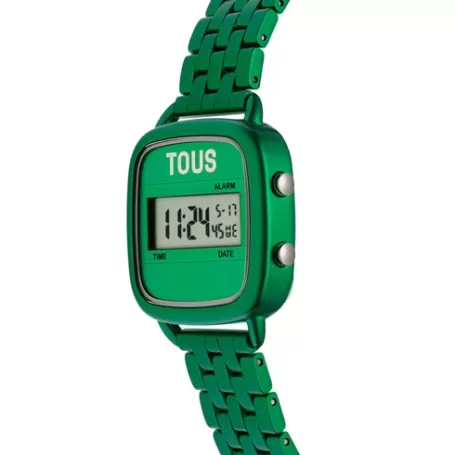 Best Montre numérique avec bracelet en acier vert D-Logo Pour Elle | Pour Lui