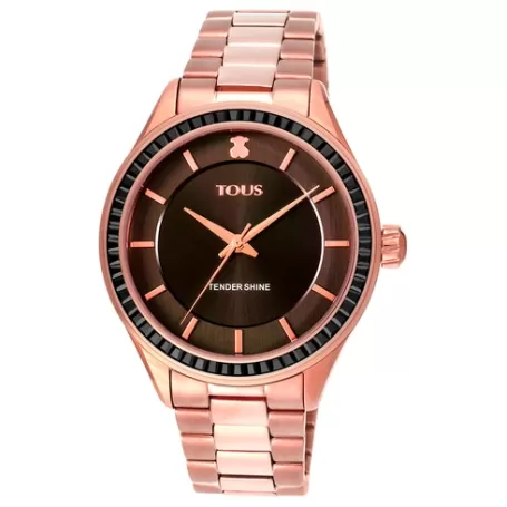 Best Montre T-Shine en acier IP rosé avec zircons cubiques Pour Elle | Analogique