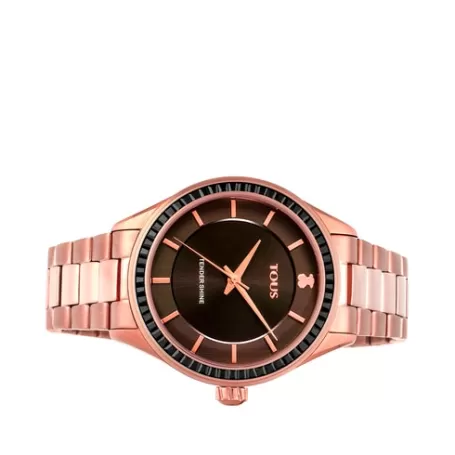 Best Montre T-Shine en acier IP rosé avec zircons cubiques Pour Elle | Analogique