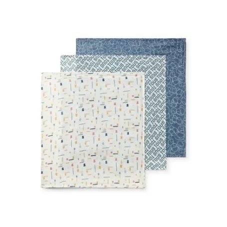 Discount Pack of 3 muslins in MMuse blue Bébé