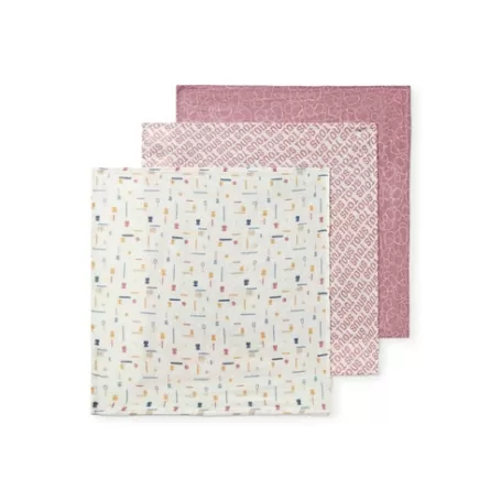 Online Pack of 3 muslins in MMuse pink Bébé