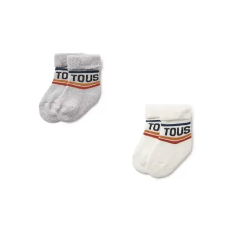 Outlet Pack of 2 pairs of baby socks in SSocks grey Accessoires