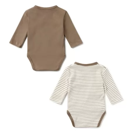 Cheap Pack of wrap-over bodysuits in Classic beige Bébé