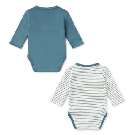 Hot Pack of wrap-over bodysuits in Classic blue Bébé