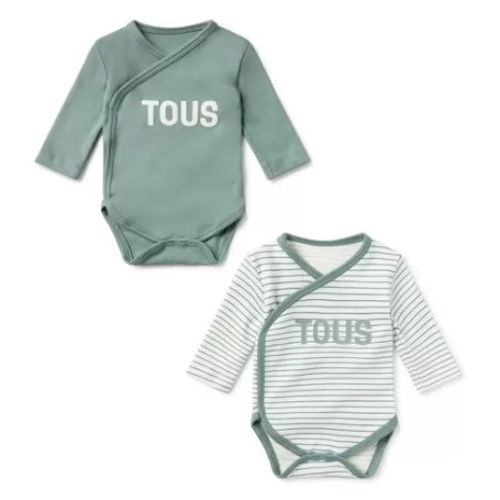 Hot Pack of wrap-over bodysuits in Classic green Bébé