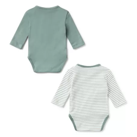 Hot Pack of wrap-over bodysuits in Classic green Bébé