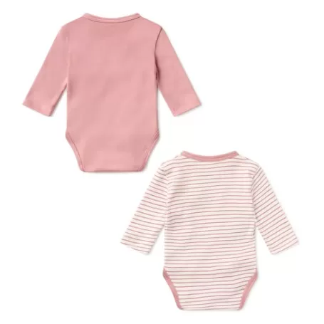 Cheap Pack of wrap-over bodysuits in Classic pink Bébé